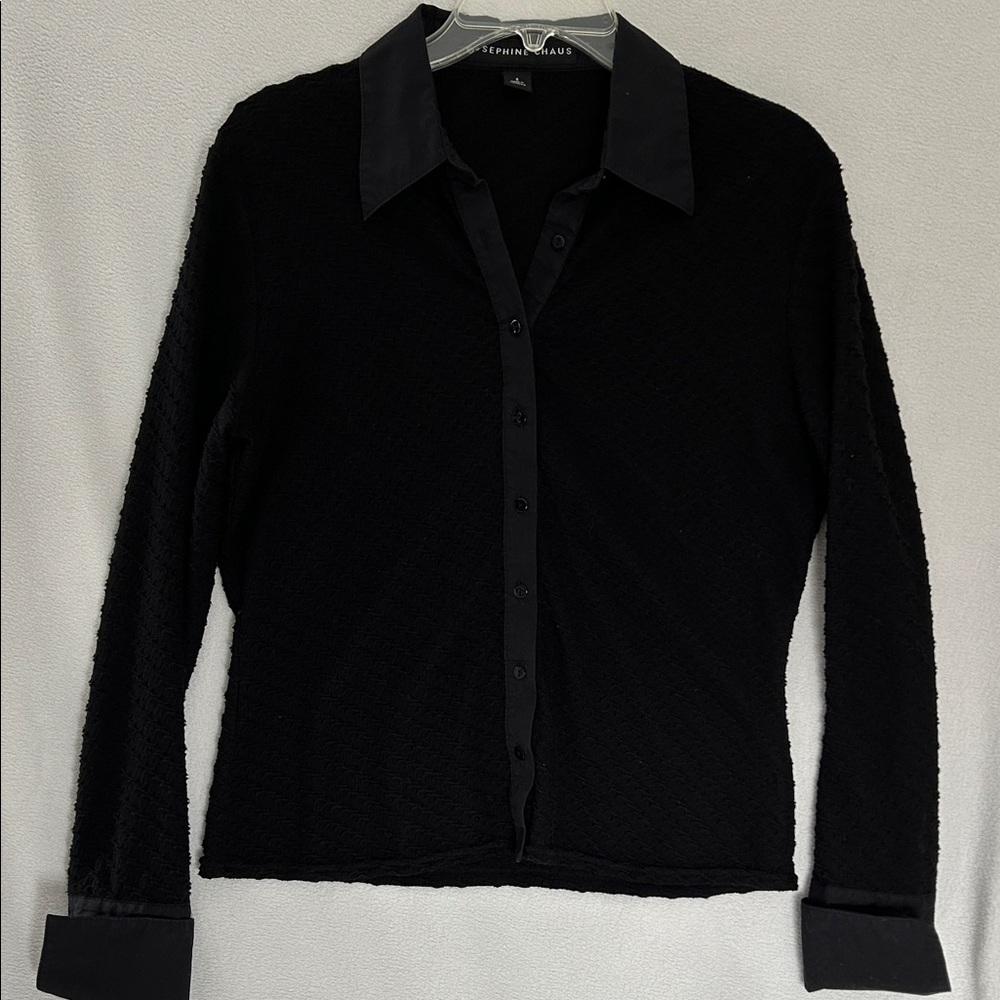 Josephine Chaus Elegant Black Textured Top